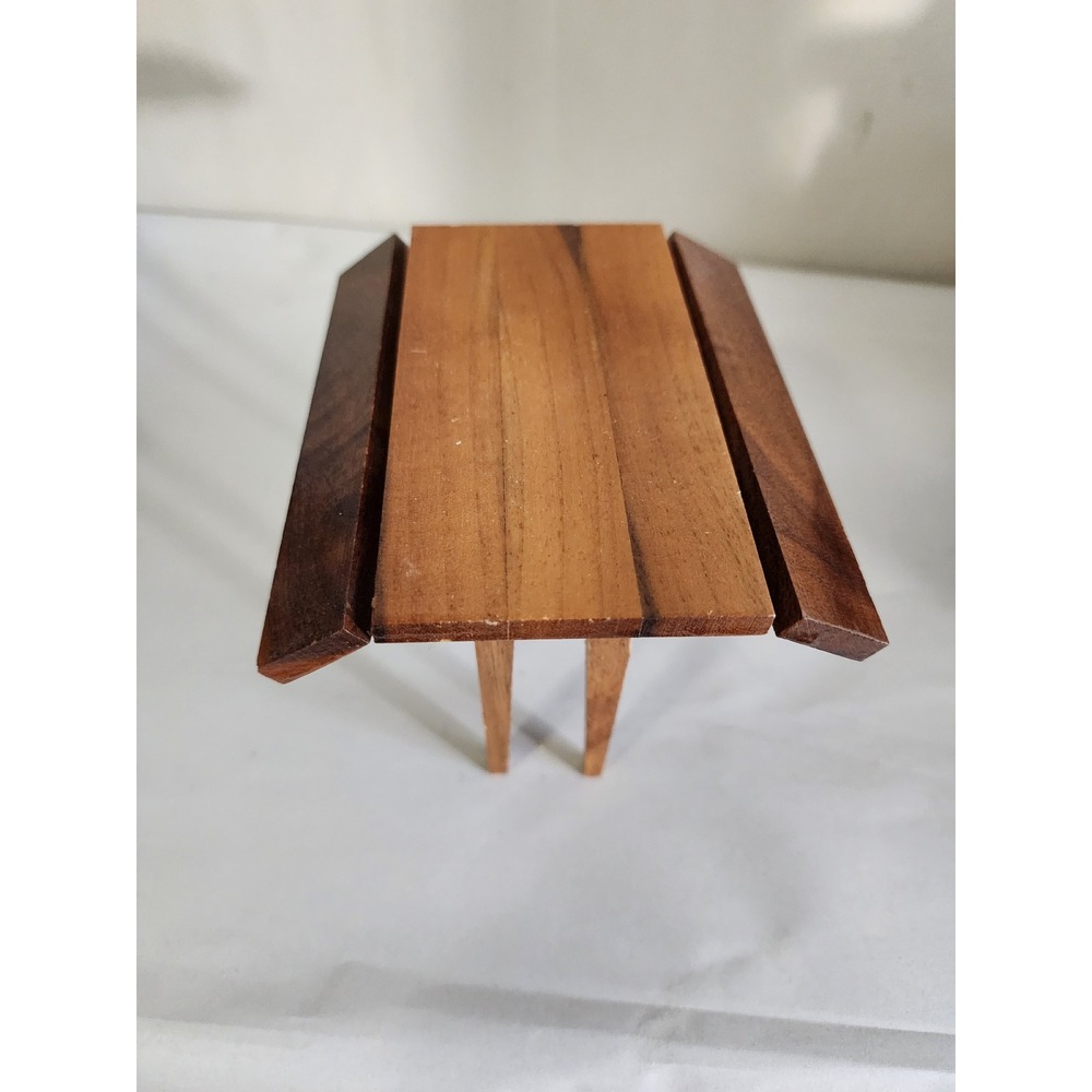Vintage Miniature Wood Drop Leaf Table Mid Century Modern Dollhouse Furniture